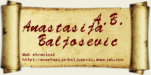 Anastasija Baljošević vizit kartica